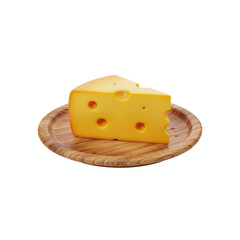 Cheese on wooden plate