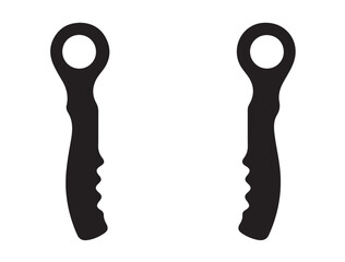 Games handles icon in silhouette white background.