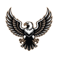 Flying eagle with spread wings vector illustration design