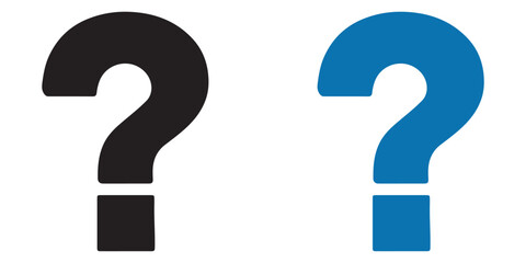 Black and Blue Question Marks Side by Side