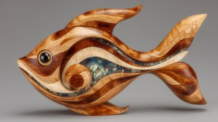 a wooden figurine of a fish