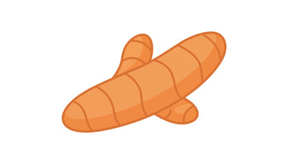 A cheerful orange root vegetable illustration, embodying natural wellness and culinary zest, designed with clean lines for healthy food and spice