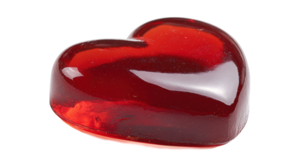 Abstract red heart shape jelly or candy on gray checkered abstract surface