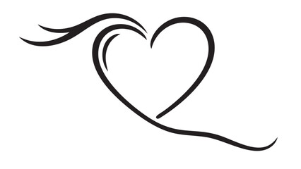 Fototapeta premium Elegant Line Art Heart with Flowing Lines representing love and connection