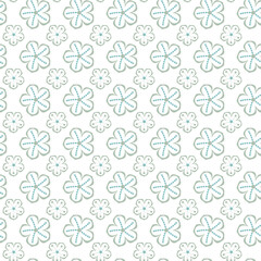 Seamless Mint Delicate Floral Pattern With Teal Blossoms For Textile, Wallpaper And Decor