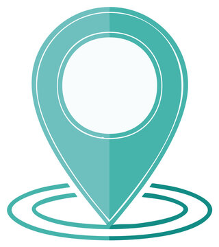 Turquoise pinpoint for location vector marker for destination direction guidance illustration