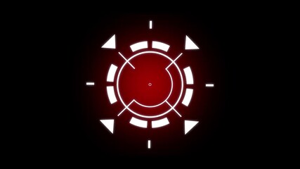white crosshair focus interface element with red center. hitech weapon aiming sight with segmented rings. cyberpunk style shooter game hud design. - Powered by Adobe