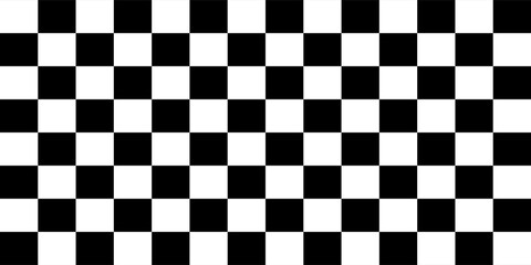 Fototapeta premium Black and white chess pattern. Checkerboard seamless vector illustration. Abstract checkered checkerboard for game. Grid geometric square shape. Race flag. Retro mosaic floor.