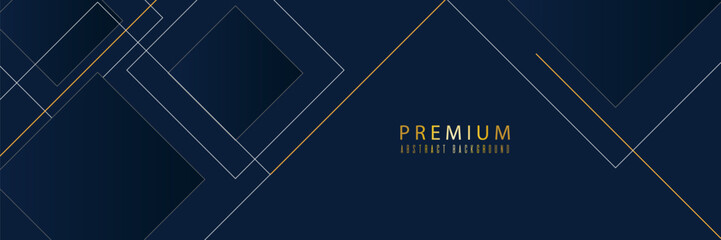 Modern luxury dark blue abstract wave background with shiny golden lines. Trendy style wave layers pattern element. Modern design