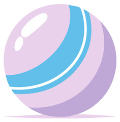Obraz premium Cartoon Ball with Stripes in Light Purple and Blue