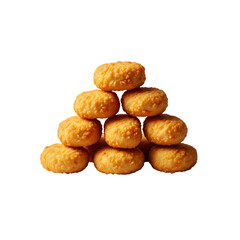 Stack of chicken nuggets on Transparent Background