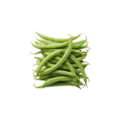 Pile of fresh green beans isolated on Transparent Background