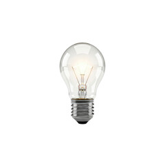 Glowing Light Bulb on Transparent Background