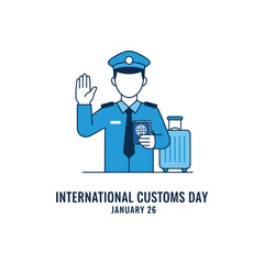 International Customs Officer Passport Control Illustration