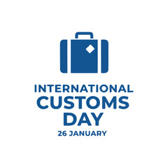 Blue Suitcase Icon for International Customs Day