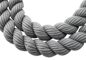 Twisted Rope Isolated on Transparent Background Nautical Strength Texture