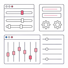 SaaS Settings Configuration Graphic Resources Vector Elements