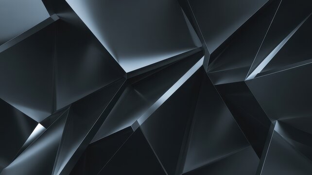 Abstract dark metallic geometric background with sharp angular shapes