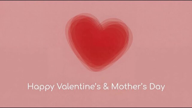 Minimalist red heart beats gently against solid pink background creating simple yet effective visual concept valentines day mothers 4K UHD Footage