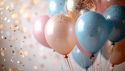 Pastel Balloons and Confetti - A Celebration of Joy.