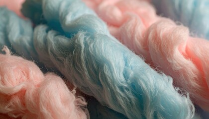 Pastel Cotton Candy Close-Up - Soft Colors and Delicate Texture.