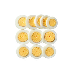 Sliced boiled eggs isolated on Transparent Background
