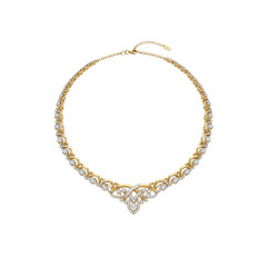Gold and Diamond Necklace Jewelry isolated