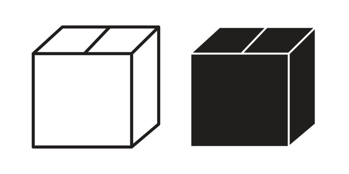 Package icons in black glyph and liner versions for design.