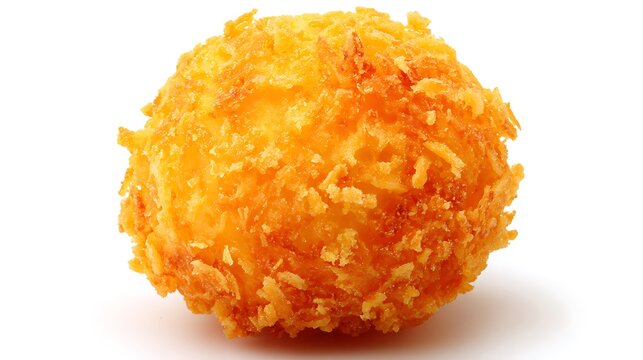 Elegant poto of Golden fried croquette or arancini isolated on white background