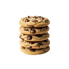 Stack of chocolate chip cookies on Transparent Background
