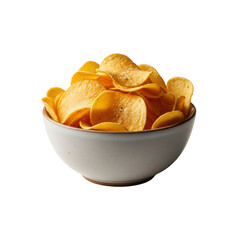 Bowl overflowing with potato chips
