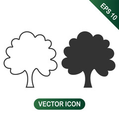 Minimalist Tree Outline and Solid Icons