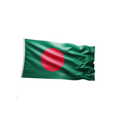 Bangladesh flag waving on Transparent Background