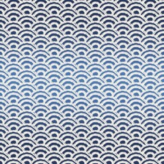 青海波文様  シームレス　手描き　紺