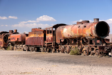 The train cemetery of Uyuni, Bolivia