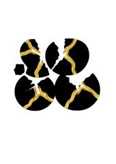 Kintsugi Radical Repair Silhouette for Sustainable Artisan Craft and Mental Health Resilience Wabi Sabi Philosophy Concept Vector Illustration