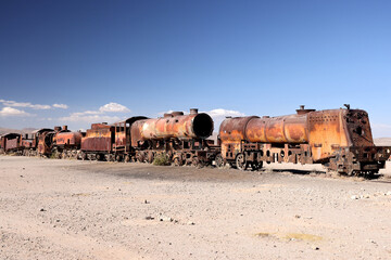 The train cemetery of Uyuni, Bolivia