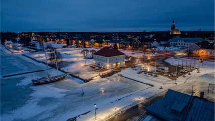 Town of Raahe at winter