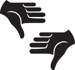 Abstract human hand symbol design created with Adobe Illustrator software