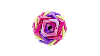 Abstract Rose Sculpture with Geometric Shapes