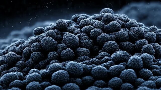 Detailed view of carbon nanoparticles filtering organic pollutants in a controlled nanotech waste treatment environment showcasing innovative purification.