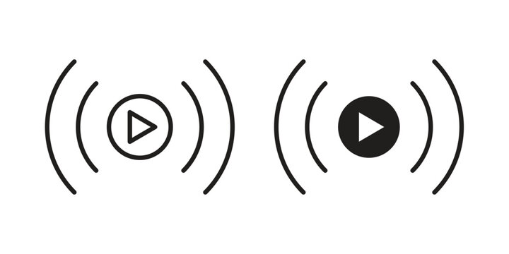 Live streaming icons Symbol, logo illustration. icon concept for web design