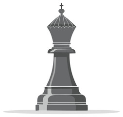 Fototapeta premium Elegant chess bishop piece in grayscale on a clean, plain background
