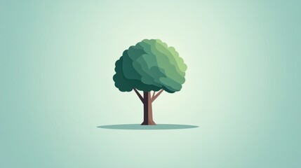 Stylized tree illustration on a soft gradient background for various design projects