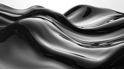 Flowing forms of black material create an elegant dance in soft light