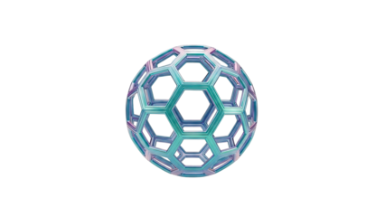 Hollow Hexagonal Sphere with Iridescent Sheen