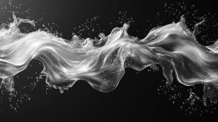 Flowing water dances gracefully against a dark backdrop creating a mesmerizing scene