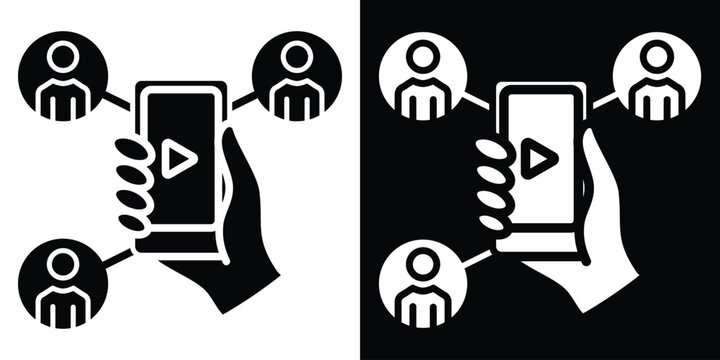 Viral icon vector illustration glyph style on white and black background