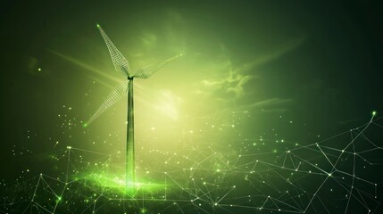 Wind turbine with digital network generating clean renewable energy