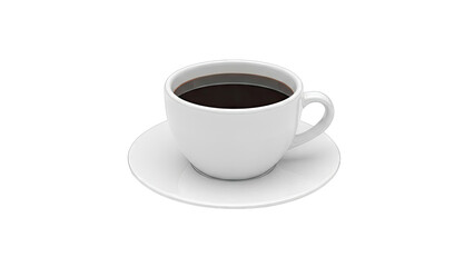 Obraz premium White Coffee Cup and Saucer Filled with Dark Coffee